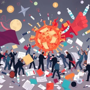 Abstract representation of CDC turmoil and leadership resignations