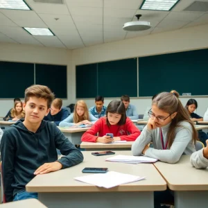 Students engaged in learning without cellphone distractions