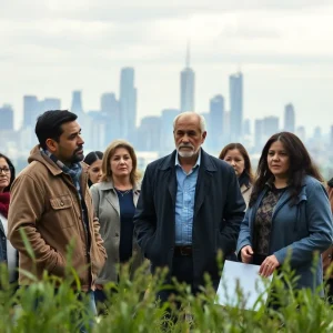 Citizens discussing urban development in San Antonio