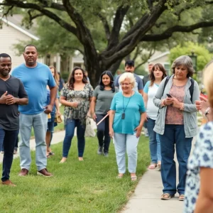 Community members looking for a missing elderly man in San Antonio