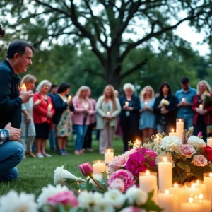 Candlelight vigil for a beloved community member