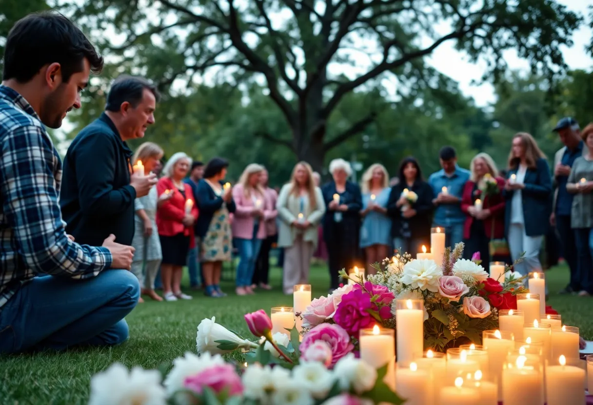 Candlelight vigil for a beloved community member