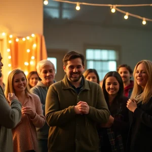 Community members gathering to support a grieving family.