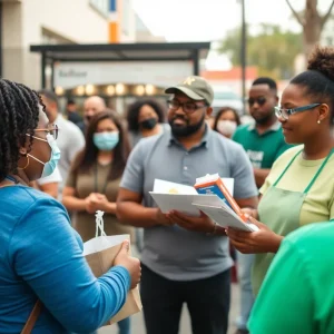 Small business owners at a disaster recovery fair in San Antonio