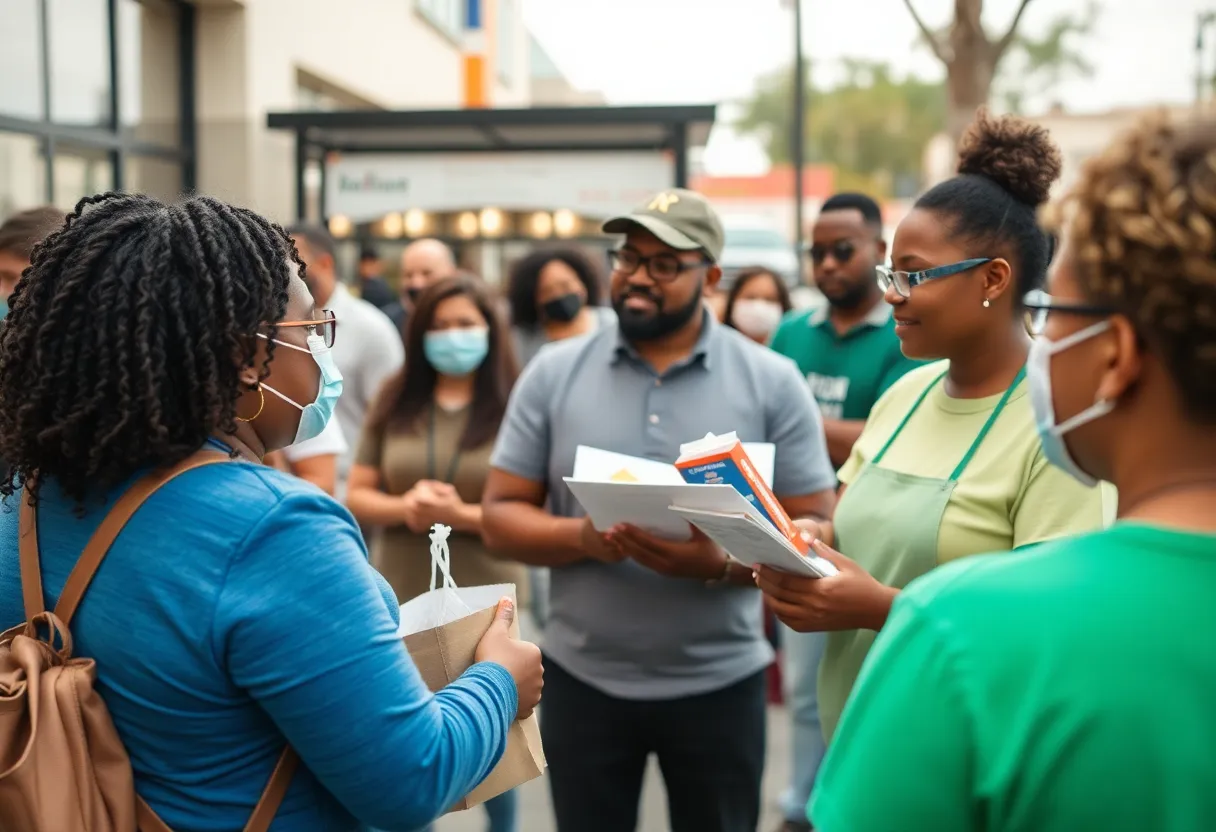 Small business owners at a disaster recovery fair in San Antonio
