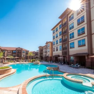 Cove Texas Build-to-Rent community with resort-style pool and lazy river in San Antonio.