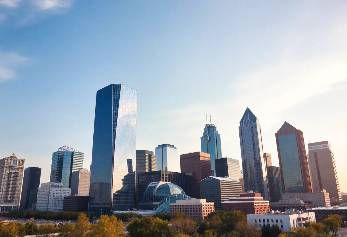 Dallas Skyline with Business Growth
