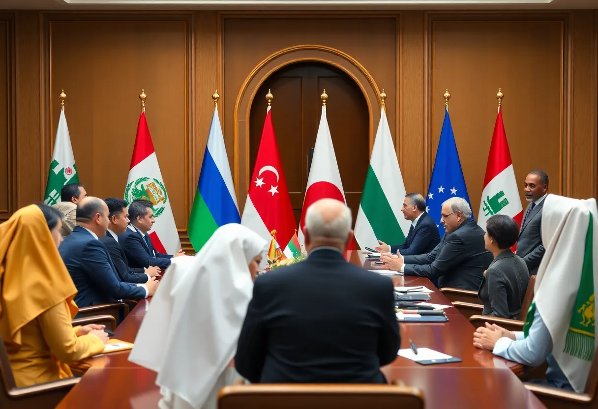Diplomatic meeting discussing ceasefire