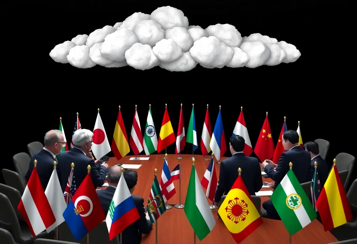 Meeting room for peace negotiations between Ukraine and Russia