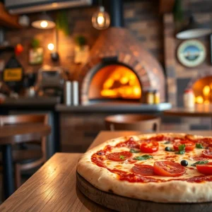 Inside Dough Pizzeria Napoletana showcasing Neapolitan pizza and dining atmosphere.