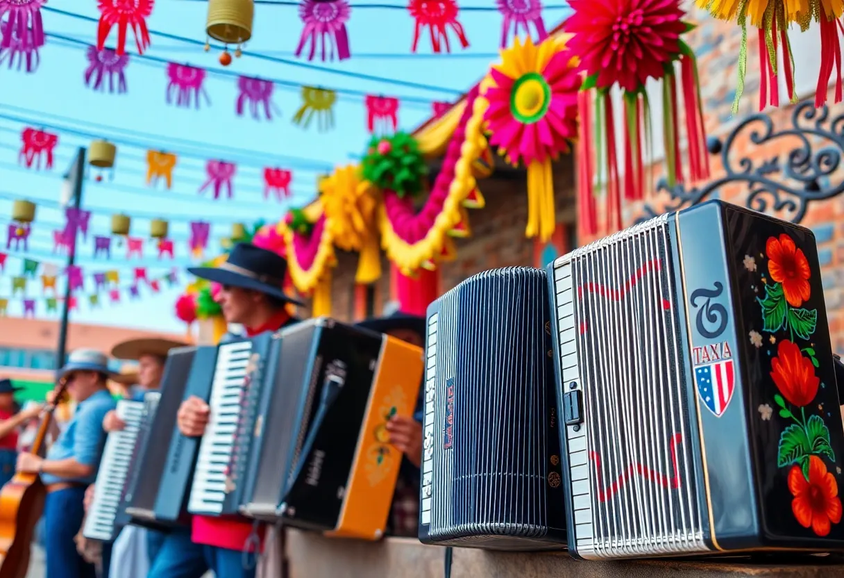 Celebration of Tejano Music with Accordions and Festive Decorations