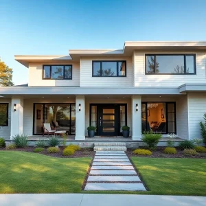 Exterior view of the renovated grand prize home in San Antonio