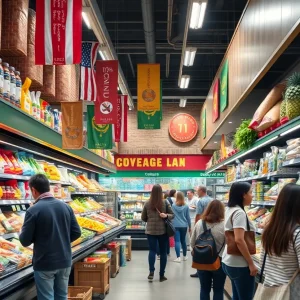 Customers shopping at the new H-E-B store near UTSA.
