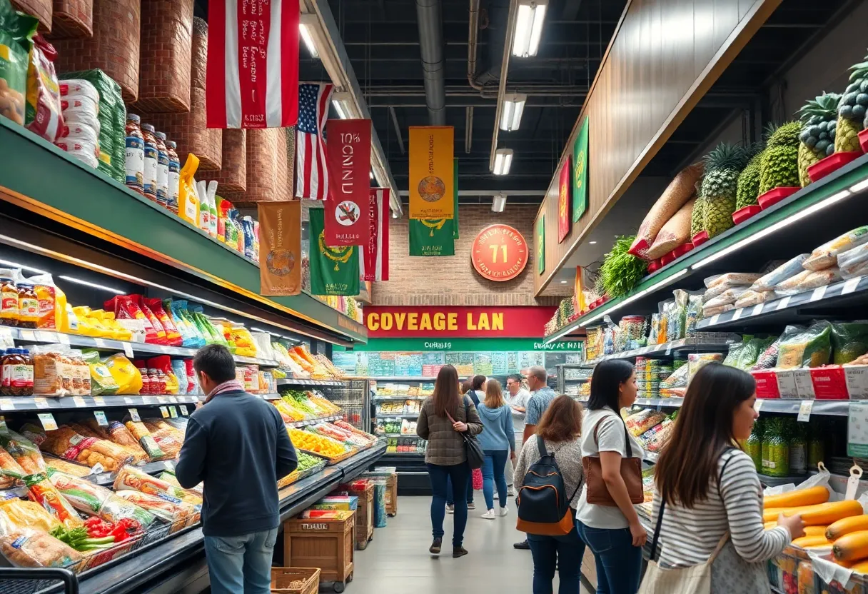 Customers shopping at the new H-E-B store near UTSA.