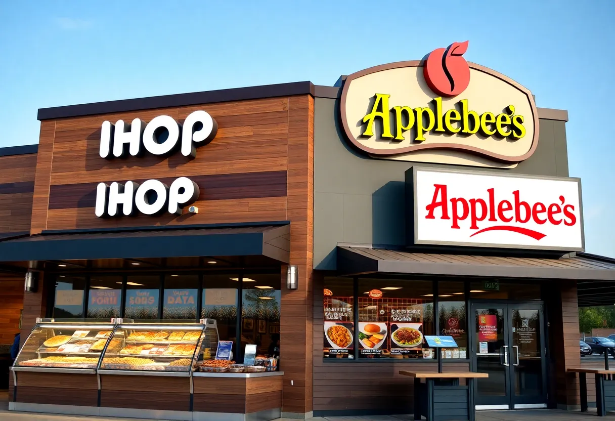 Exterior view of the new IHOP and Applebee's dual-brand restaurant in San Antonio