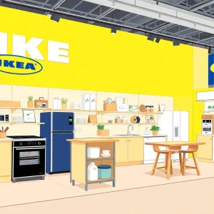 IKEA products displayed in a Best Buy mini-store