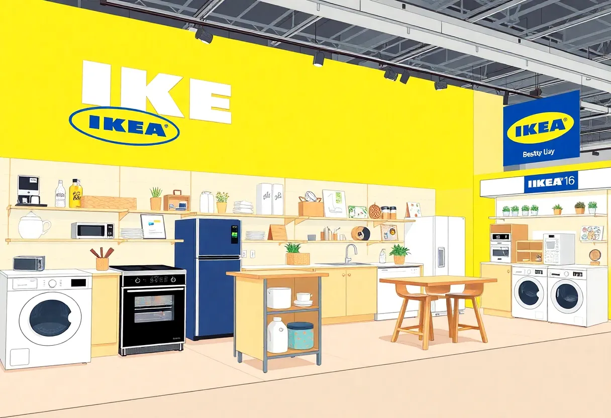 IKEA products displayed in a Best Buy mini-store