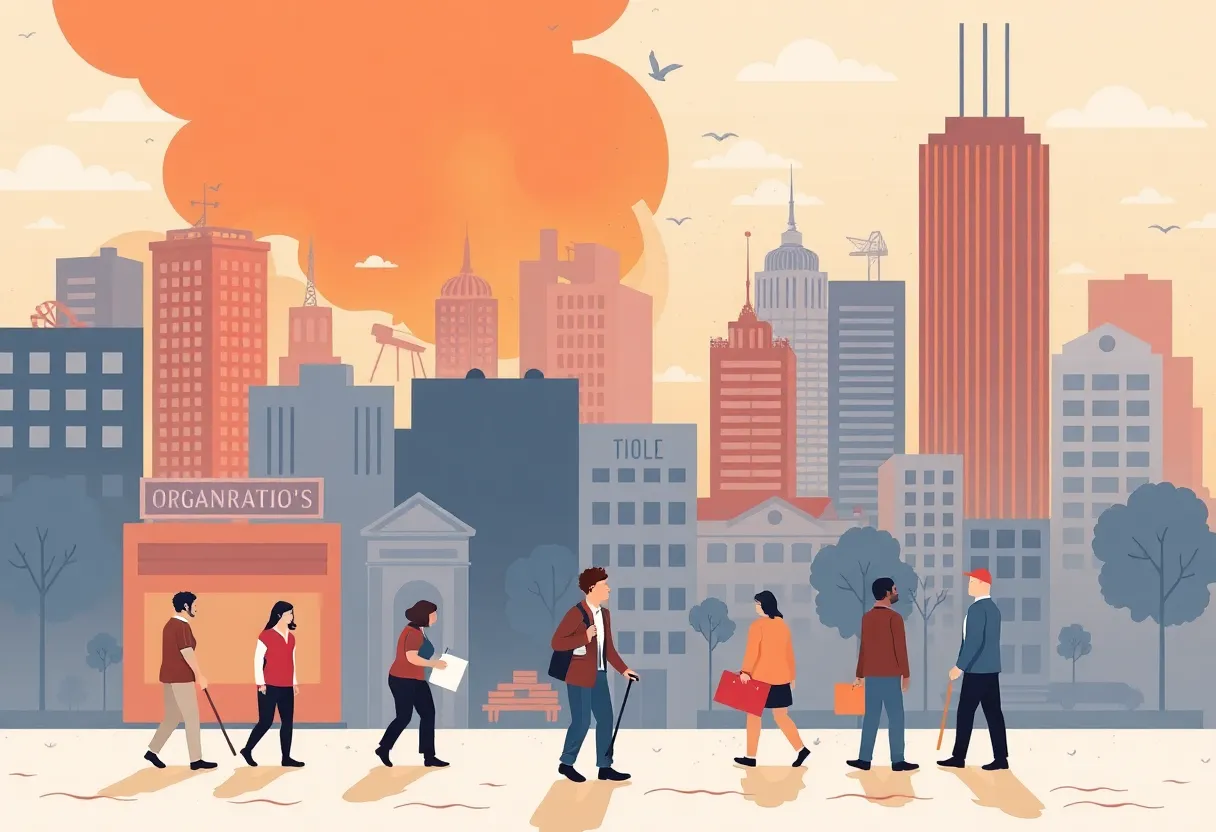 Visual representation of job cuts affecting Texas nonprofits and community services