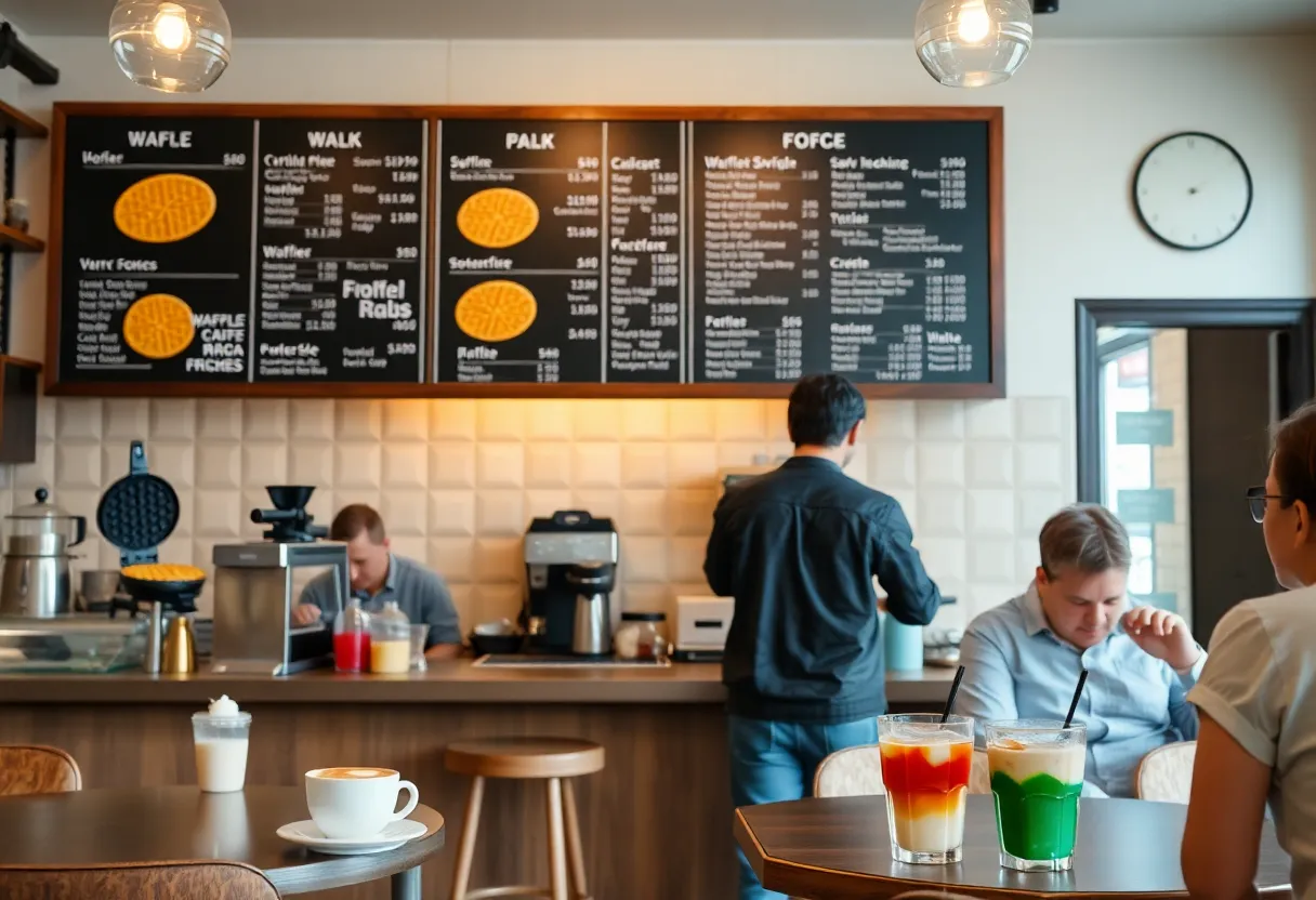 Interior view of Just Love Coffee Cafe in San Antonio