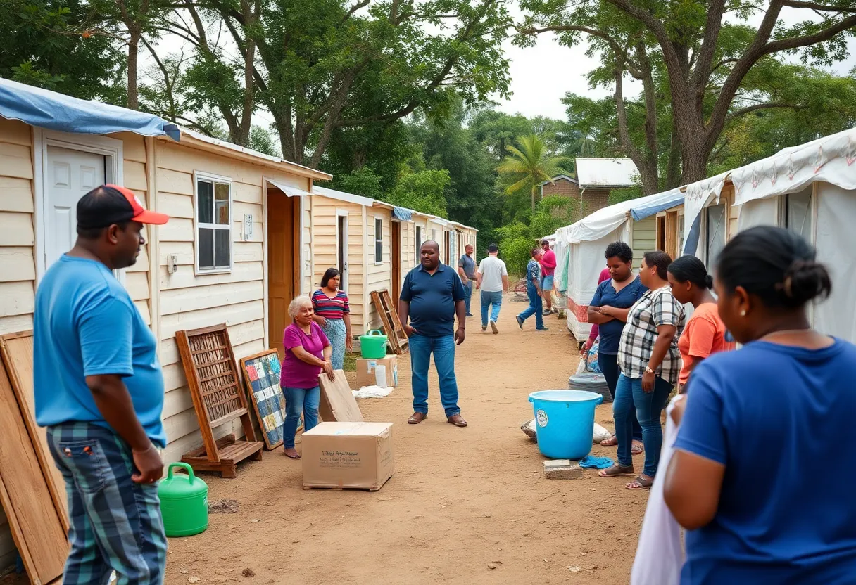 Community members helping each other during the Kerr County flood recovery