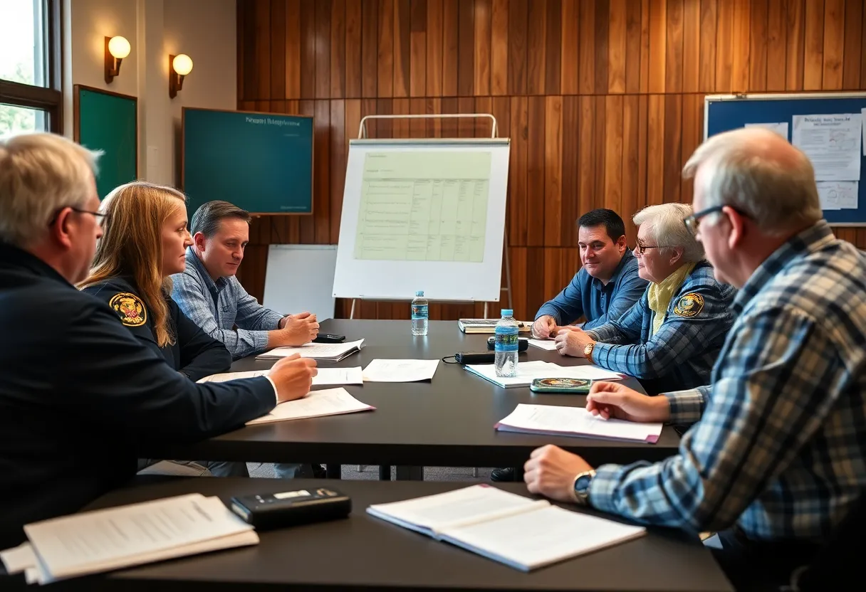 Community leaders discussing emergency preparedness in Kerrville