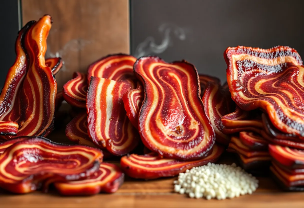 Assortment of handcrafted bacon products from Klein Smokehaus