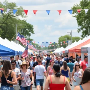 Crowd at a Labor Day festival in San Antonio