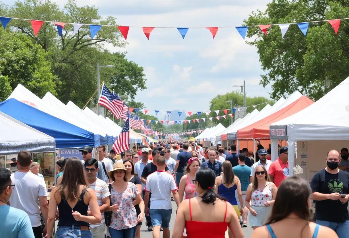 Crowd at a Labor Day festival in San Antonio