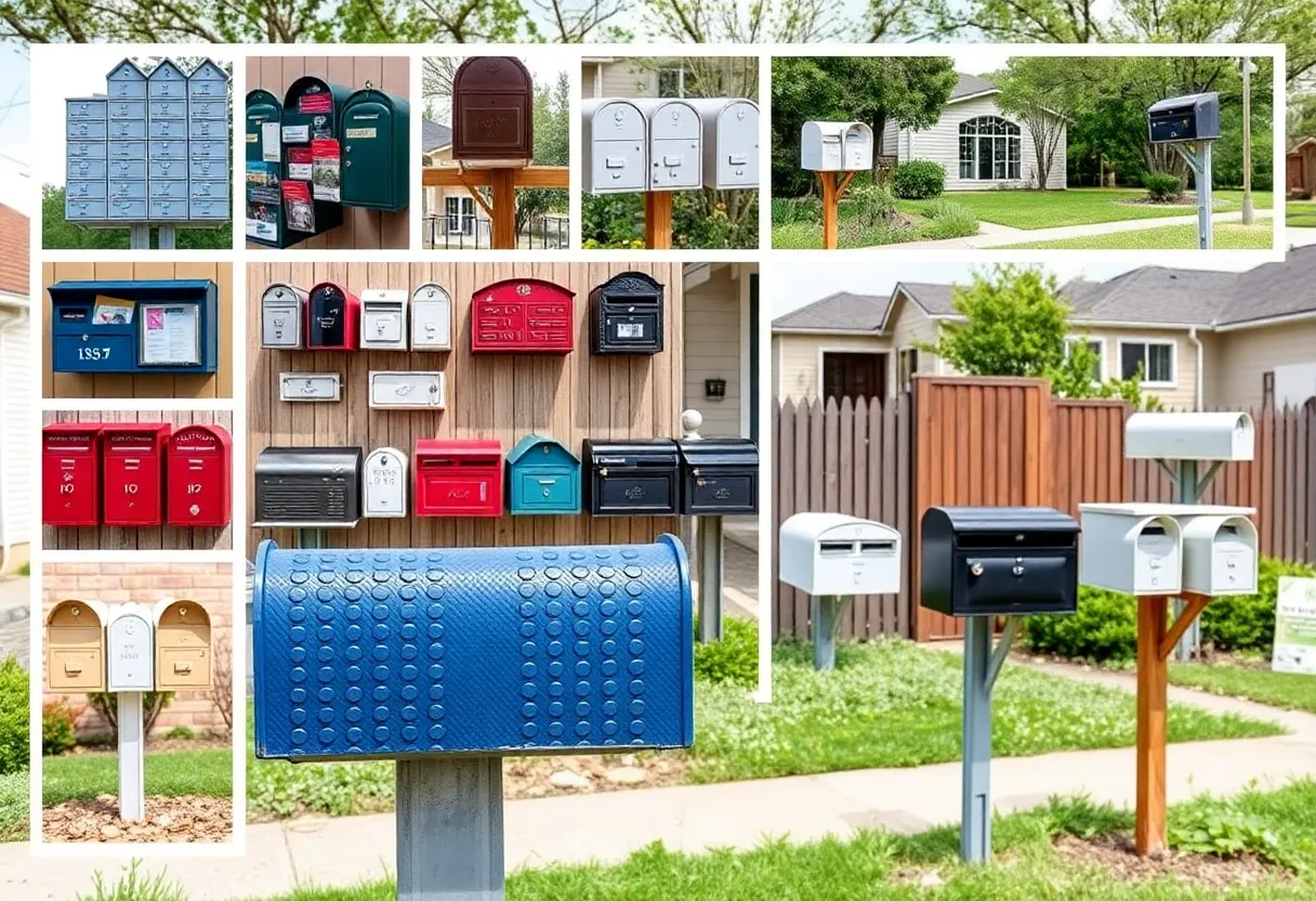 Various types of mailboxes in San Antonio neighborhoods