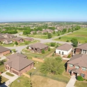 Beautiful suburb of McKinney Texas with modern homes