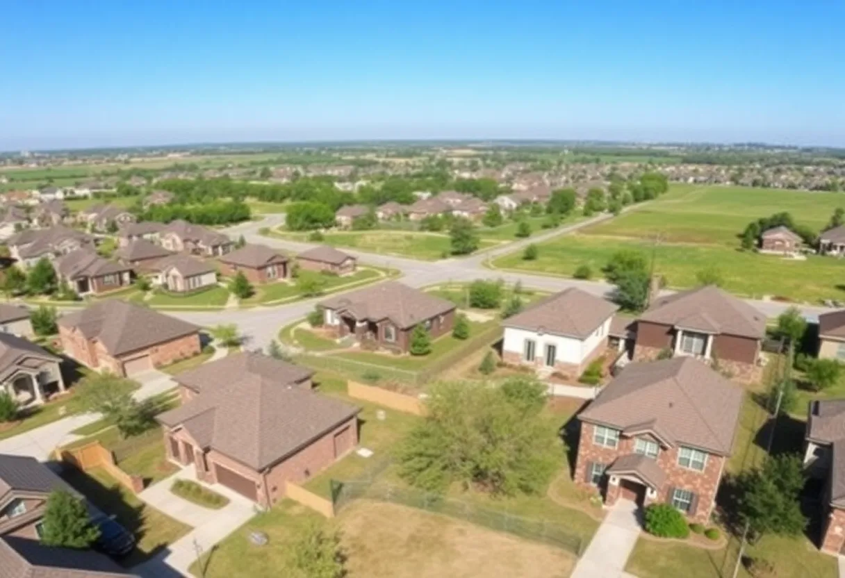 Beautiful suburb of McKinney Texas with modern homes