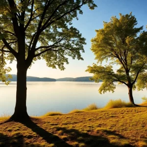 Serene outdoor landscape reflecting tranquility and strength