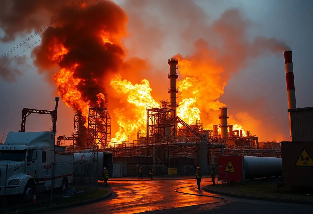 Firefighters responding to industrial fire at Meyer MT Texas plant