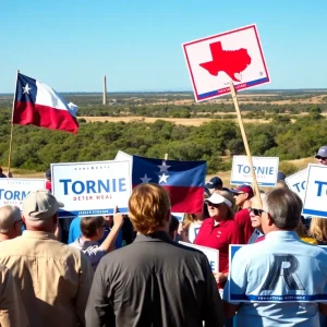 Supporters at Michael Wheeler's campaign event in Texas
