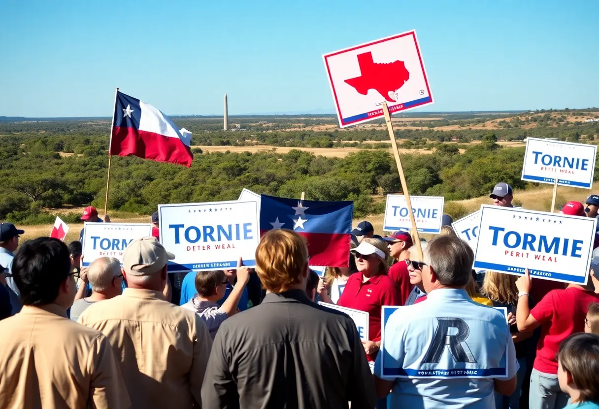 Supporters at Michael Wheeler's campaign event in Texas