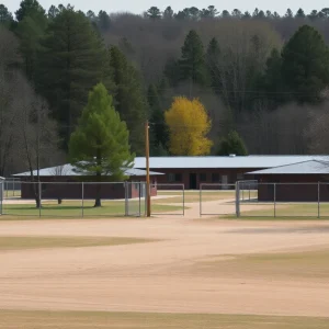 Exterior view of a minimum-security federal prison camp