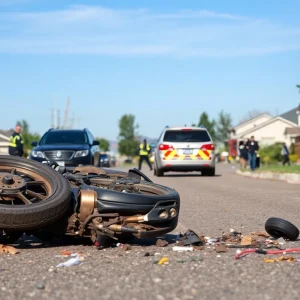 Emergency responders at a motorcycle accident scene in San Antonio