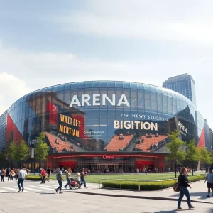 Conceptual design of a new arena in downtown San Antonio