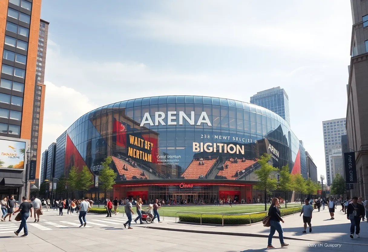 Conceptual design of a new arena in downtown San Antonio