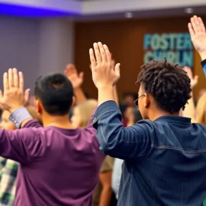 Members of the community swearing-in new CASA advocates in San Antonio.