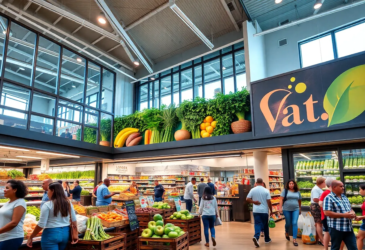 Exterior view of the new H-E-B grocery store near UTSA