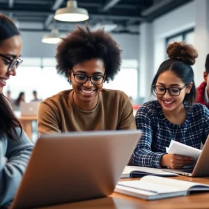 Students participating in online leadership education