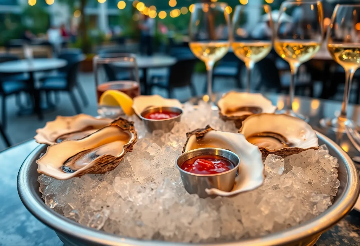 Fresh oysters served at the Patio & Pearls event in San Antonio