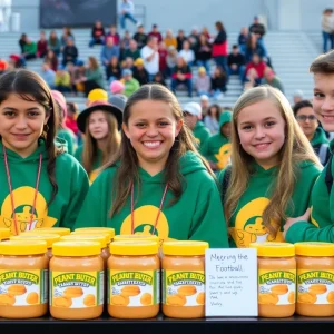 High school students participating in the Peanut Butter Bowl charity event