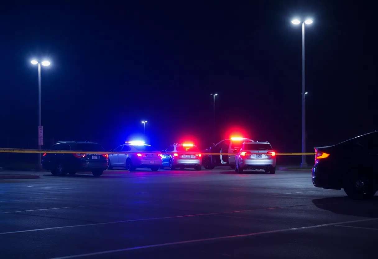 Police at the scene of a stabbing incident