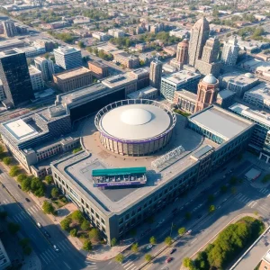 Proposed project layout of the new arena and entertainment district in San Antonio