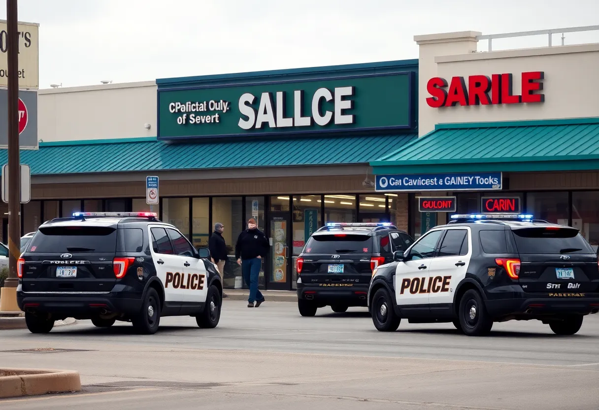Law enforcement at an illegal gambling operation in San Antonio