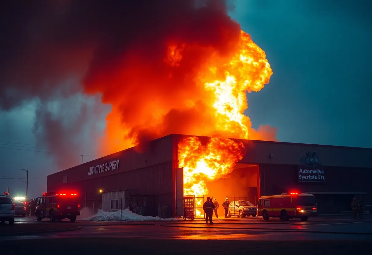 Emergency responders at the scene of the explosion in Roseland, Louisiana