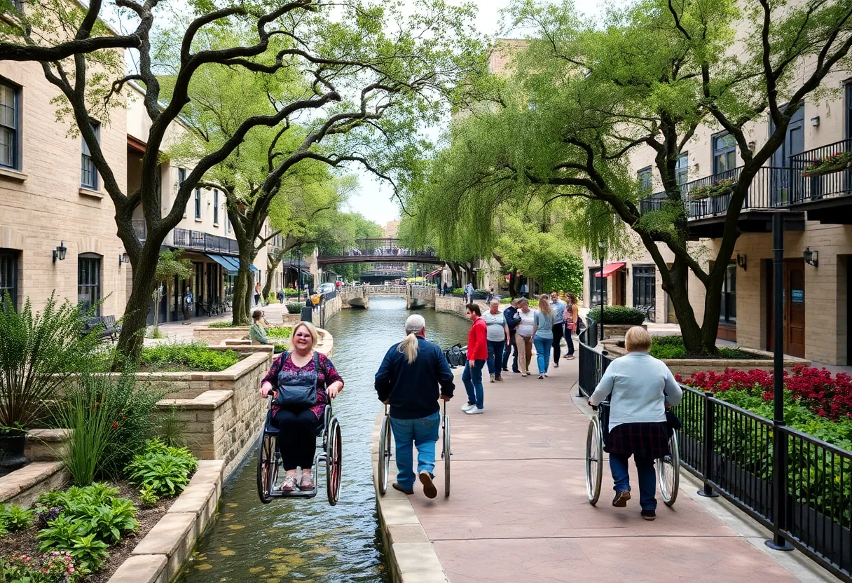Accessible pathways along the San Antonio River Walk