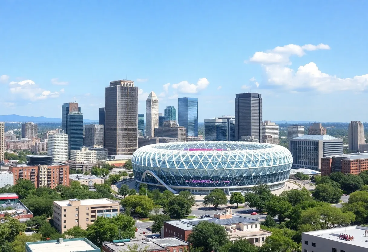 Modern sports arena concept in San Antonio
